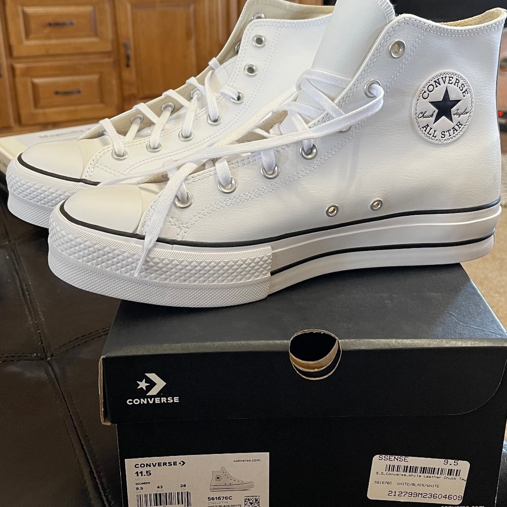 Converse Platform High Top Leather Chuck Taylor